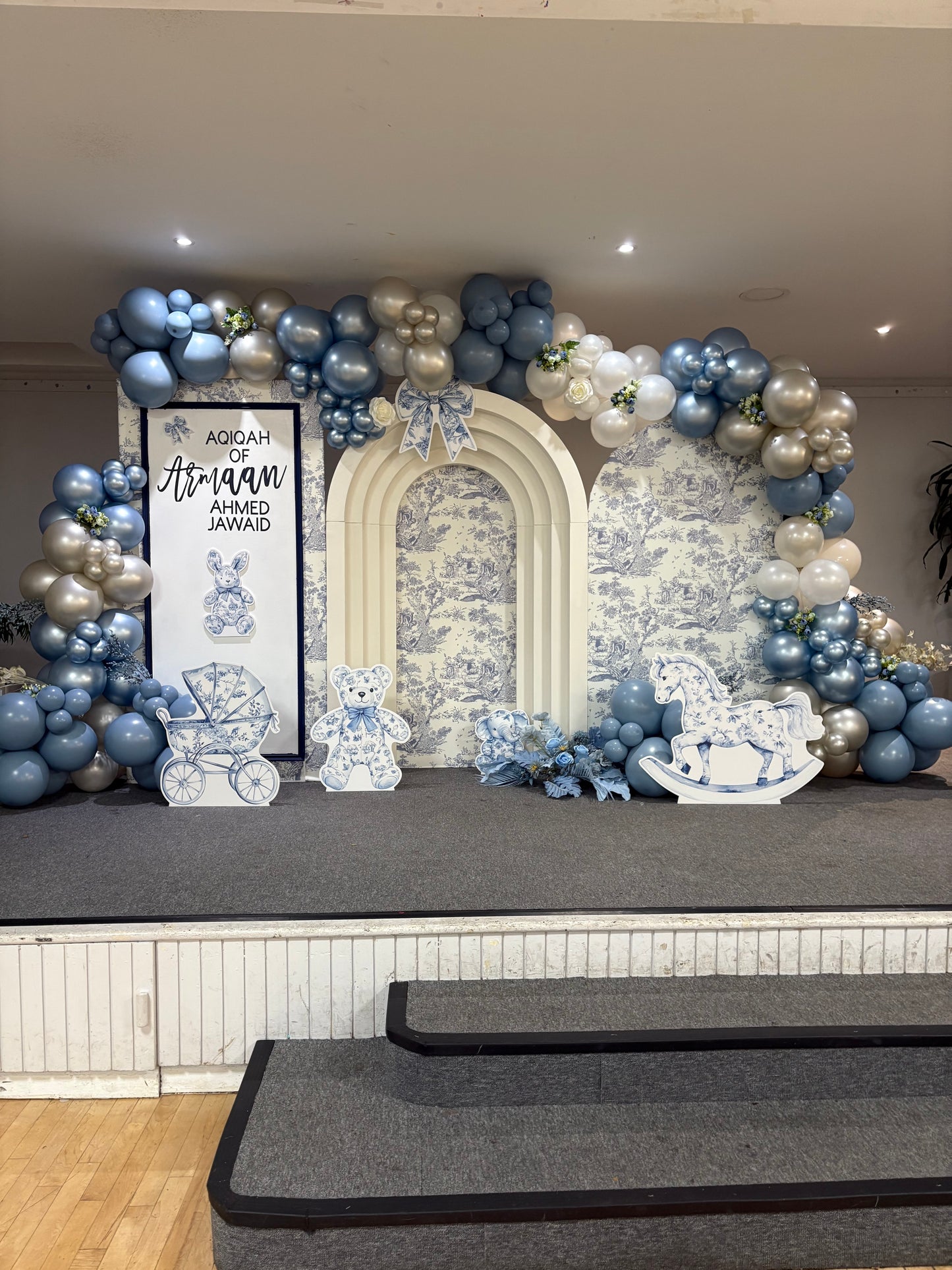 Blue luxury Aqiqah backdrop