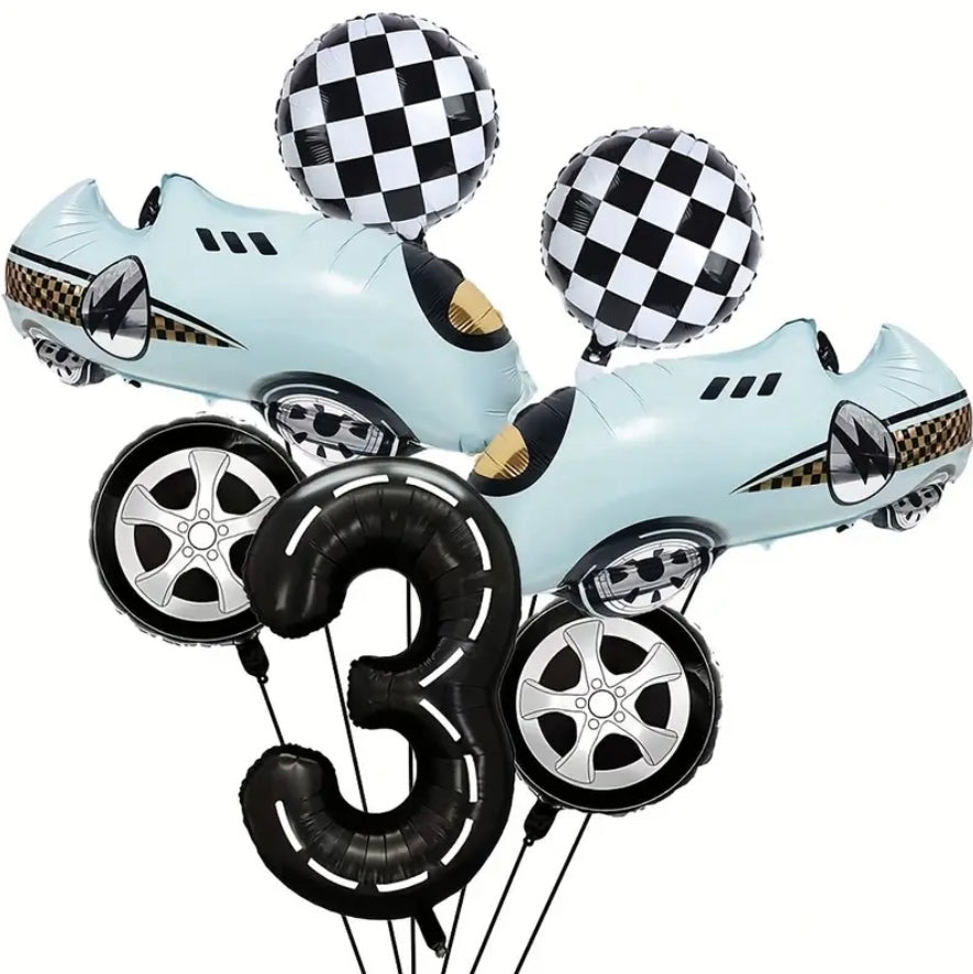 Inflated Racing car birthday balloons